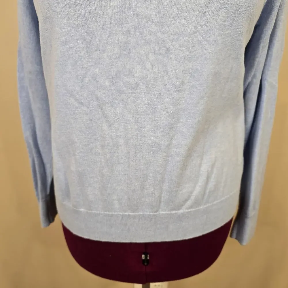 Women's J. Crew Blue Cashmere Blend Crewneck Sweater | Size Large